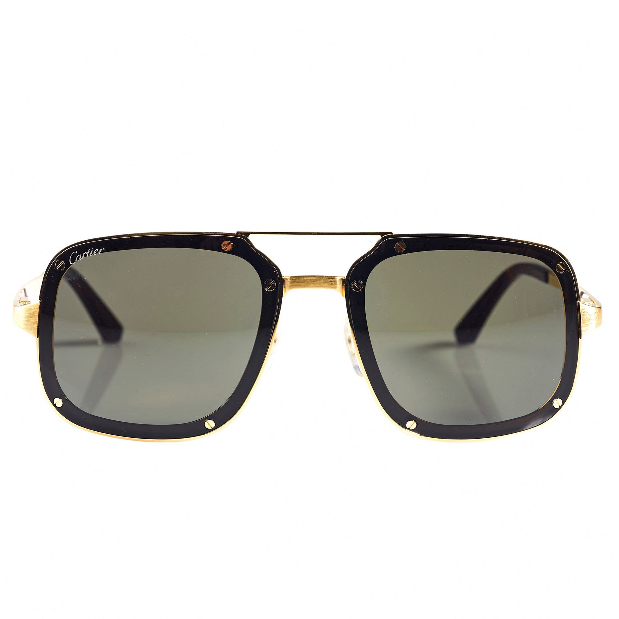 Image of Cartier Eyewear CT0194S Santos De Cartier Silver Sunglasses